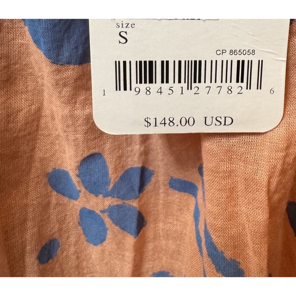 Free People Cottage Core Milk Maid Boho Women's Pink & Blue Maxi Dress NWT Sz S - Picture 5 of 5